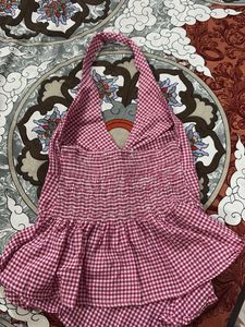 Chic Halter Neck Gingham Top
