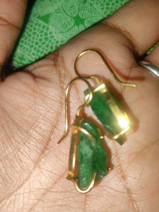 Raw Emerald Drop Earrings