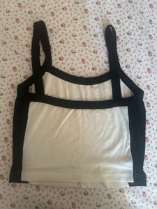 Black and White Spaghetti Strap Tank Top