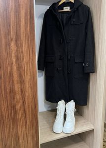 Cozy Black TRENCH COAT with Hood