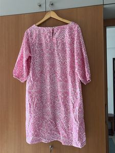 Melange Pink &amp; White Cotton Kurta with pockets