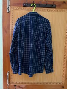 Uniqlo Navy Blue Checked Shirt