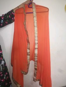 Stunning Orange Embroidered Kurta