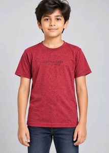 Boys Red Cotton Care T-Shirt