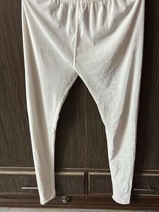 Ivory Velvet Leggings