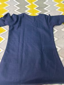 Elegant Navy Blue Embroidered Kurta