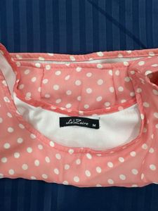 Pink Polka Dot Crop Top