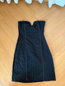 ZARA Pinstripe Strapless Mini Dress
