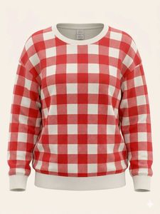 Red Gingham Sweatshirt