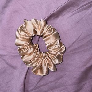 Wooden Wide Tooth Comb and satin scrunchie