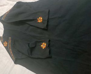 Embroidered Floral Tunic Top