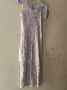 Sparkly Metallic Midi Dress