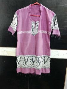 Embroidered Purple Kurta
