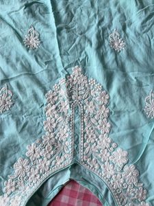 Light Blue Embroidered Kurta