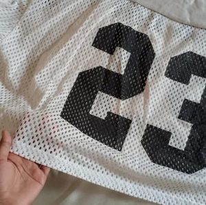 White Mesh Football Jersey Top