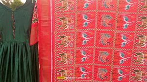 A Traditional Long Frock With Dupatta