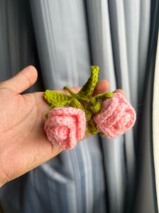 Blush Rose Crochet Charm 🌹