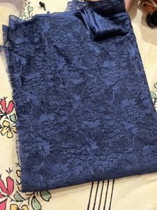 Elegant Navy Lace saree