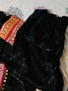 Embellished Black Short Kurti with Palazzo