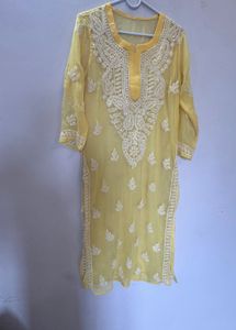 Elegant Yellow Chikankari Kurta