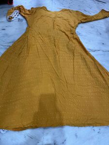 yellow anarkali frock