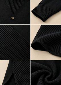 BLACK KNITTED HIGH NECK LONG SLEEVE BODYCON DRESS