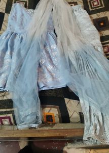 Light Blue Embroidered Kurta Set