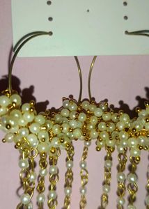 Boho Beaded Hoop Earrings with Charms