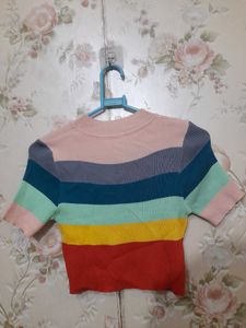 Rainbow Striped Crop Top