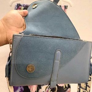 Stylish blue cross body bag
