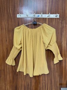 Chic Off-Shoulder Yellow Blouse