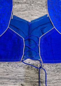 Royal Blue Embroidered Blouse