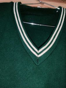 Boys Dark Green Winter Sweater | V-Neck