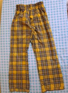 Yellow Plaid Wide Leg Pants