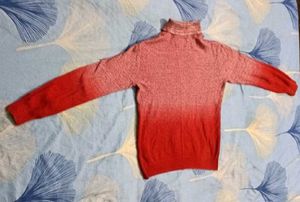 Red Ombre Knit Sweater
