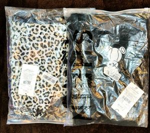 SHEIN Black Bunny Graphic T-Shirt &amp; Leopard Print