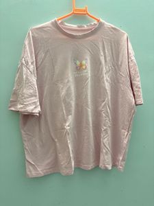 Oversized Cute Pink Butterfly Graphic T-shirt