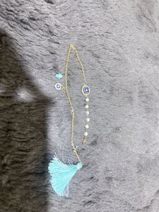 Evil Eye Bracelet with Tassel Charm