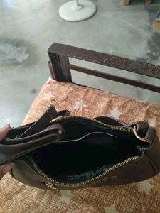 Chic Brown Faux Leather Crossbody Bag