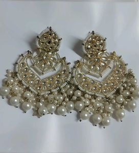 Pearl dangler Afghani style earrings