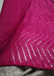 Sequence Work Saree With Blouse Peice