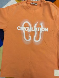 Orange 'Circulation' Graphic T-Shirt