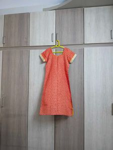 Orange Kurta Set with Yellow Dupatta