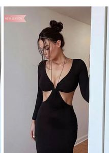 Cut-Out Long Sleeve Dress