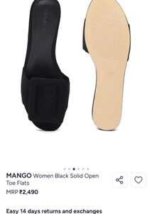 MANGO Stylish Black Buckle Slide Sandals