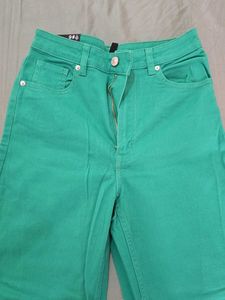 H&amp;M Green Wide Leg Jeans