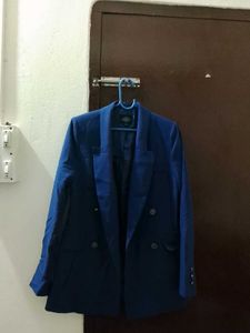 Navy Blue Double Breasted Blazer