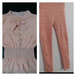 High Waist Pant And Full Sleev Top For Girl