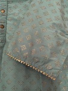 Elegant Teal Kurta with Subtle Print