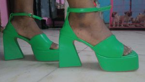 Bright Green Platform Heels